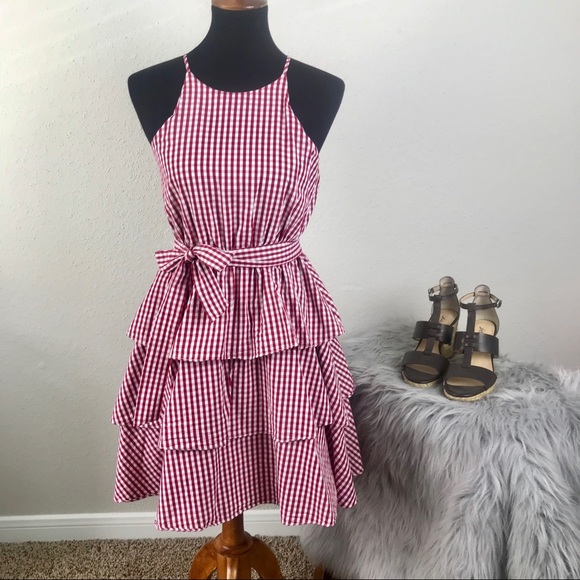 red gingham summer dress